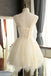Mini Charming Tulle Short Ivory Backless Prom Dresses Homecoming Dresses For Girls IN307