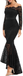 Mermaid Black Elegant Off the Shoulder Long Lace Long Sleeves Sexy Prom Dress IN141
