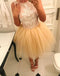 Tulle A Line Homecoming Dress With Lace,Short Prom Dress For Teens IN494