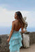 Beautiful Halter Ruffles Tulle Prom Dresses with Slit, Long Evening Party Dress INDP10