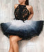 Cute Tulle Lace Short Prom Dress, Black Top Homecoming Dress INP53