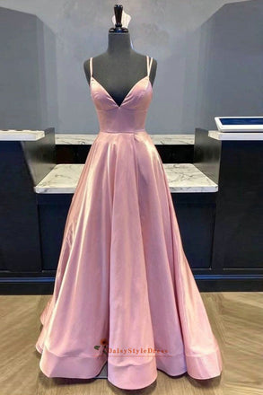 Criss Cross Back Dusty Pink Prom Dress Formal Evening Dresses IN1958