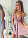 A-Line Deep V-Neck Sexy Homecoming Dresses,Short Summer Prom Dresses IN433