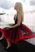 Cap Sleeves Black Lace Appliques Red Homecoming Dress INO31