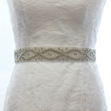 All Around Beading Bridal Belt Wedding Sash Crystal Jeweled Sash BS9