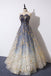 Unique A Line Strapless Ombre Long Prom Dresses Stunning Party Dresses INS59