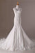 Mermaid V-neck Long Lace Sweep Train Lace Up Modest Wedding Dresses W22
