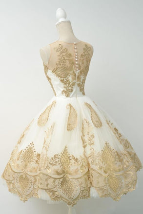 Affordable Junior Popular Appliques A Line Round Neck Short Homecoming Dresses IN314