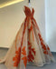 Charming A Line Long Appliques Prom Dress with Beading INK66