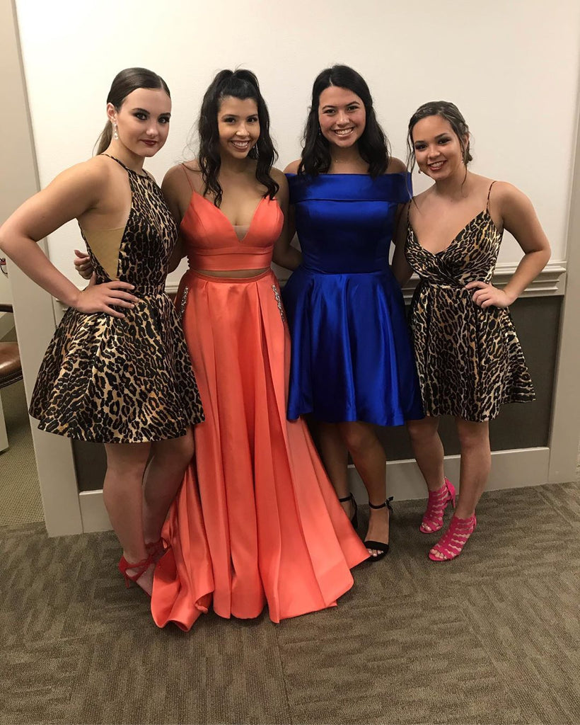 New Arrival Mini Leopard Print, Homecoming Dress,  Sleeveless Short Prom Dress INM53