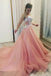 A Line Sweetheart Tulle Appliques Prom Dresses, Long Formal Dress INQ4
