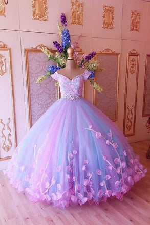 Princess Pink and Blue Ball Gown Cheap Prom Dresses,Quinceanera Dresses INH98