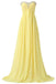 Yellow Chiffon Beaded Strapless Lace Up High Low Pregnant Prom Dresses K745