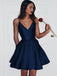 Burgundy Short Cute Simple Spaghetti Straps Homecoming Dress IN201
