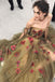 Off the Shoulder See-through Prom Dress with Flowers INP12