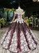 Princess Sparkly Off the Shoulder Long Prom Dresses, Ball Gown Quinceanera Dresses INS26