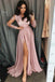 Burgundy Long Sleeves V Neck Lace Top A Line Long Prom Dresses IN838