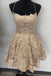 Spaghetti Straps Criss Cross Back A Line Lace Homecoming Dresses INO76