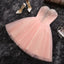 Strapless Sweetheart Blush Pink Beading Tulle Short Homecoming/Prom Dresses IN303