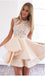 A Line Lace Panel Sleeveless Layered Homecoming Dress,Short Cute Prom Dresses IN285