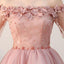 Chic Short Pearl Pink Off-the-shoulder Homecoming Dress,Tulle Cheap Prom Dresses IN511