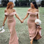 Off The Shoulder  Mermaid Bridesmaid Dresses With Lace Up Back Simple Bridesmaid Gowns IN1837