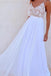 White Chiffon Long Beach Wedding Dresses,Simple Prom Dresses INC33