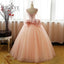 Vintage Flower Long Sleeves Puffy Tulle Long Prom Dress,Quinceanera Dresses IN608