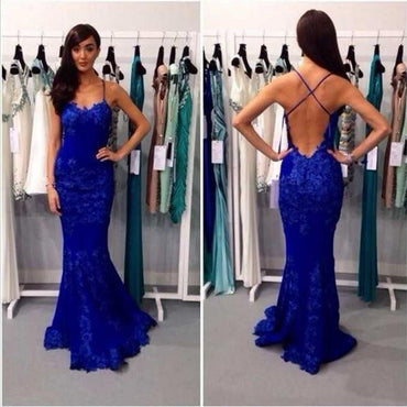 Black Backless lace Sexy mermaid beautiful Long Prom Dress IN226