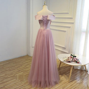 Cheap Pink Long Party Evening Dress stunning Lace Up Women Formal Prom Gown IN140