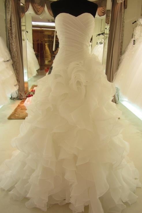 Lace Up Simple Ivory A-line Sweetheart Cheap Plus Size Wedding Dresses W24