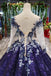 Ball Gown Long Sleeves Sequins Ombre Prom Dress, Pretty Quinceanera Dress INQ45