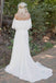 Ivory Chiffon A-line Off-the-Shoulder Bohemian Lace Beach Wedding Dresses IN1814