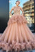Ball Gown Scoop Ruffles Tulle Long Beautiful Beading Prom Dress,Quinceanera Dresses ING26
