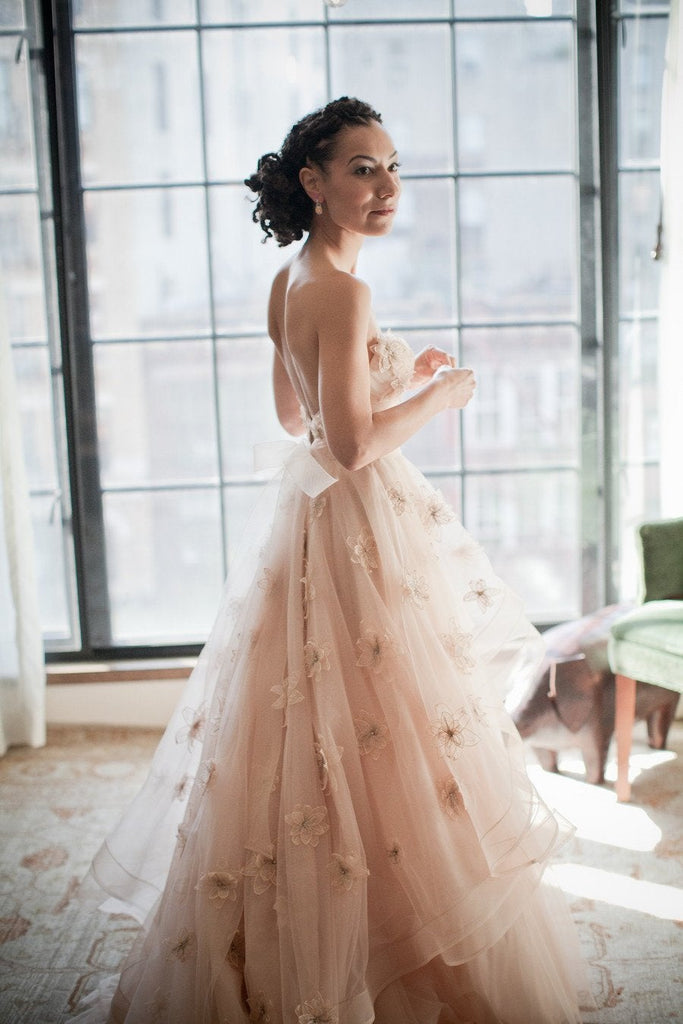 Beautiful A Line Sweetheart Flower Chic Bridal Gown, Princess Wedding Dress INE34