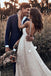 Backless Straps Long A-line Lace Simple Bridal Gown Wedding Dresses INM79