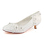 Ivory Wedding Shoes with Lace Appliques, Elegant Woman Shoes L-922