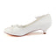 Ivory Wedding Shoes with Lace Appliques, Elegant Woman Shoes L-922