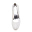 Fashion Ivory Low Heels Rhinestone Wedding Shoes with Lace Appliques L-923
