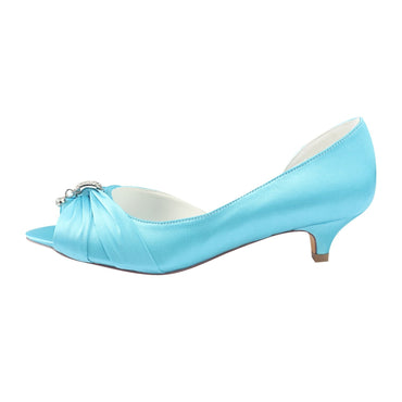 Light Blue Wedding Shoes with Rhinestones, Beautiful Party Shoes L-924