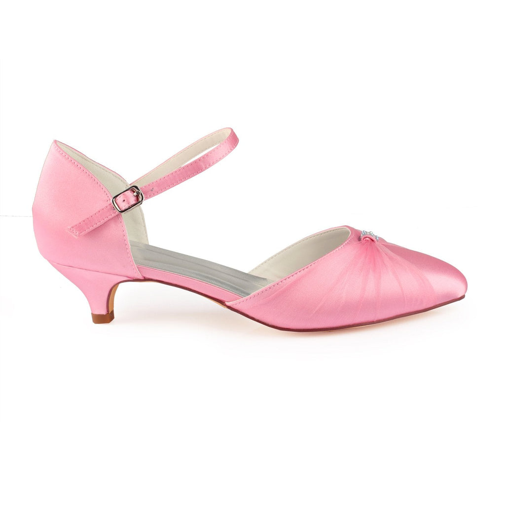 Pink Prom Shoes with Beads, Fashion Low Heels Woman Party Shoes L-925