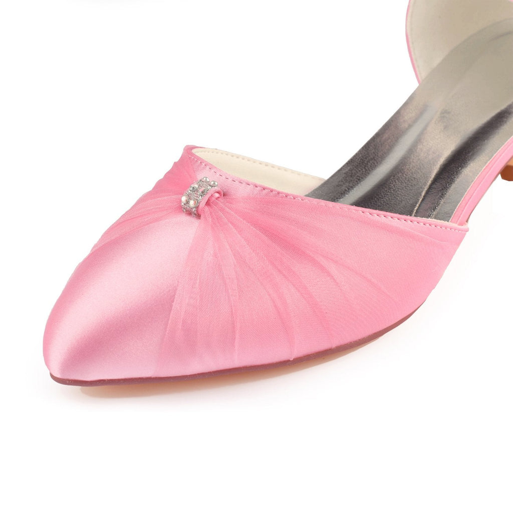 Pink Prom Shoes with Beads, Fashion Low Heels Woman Party Shoes L-925