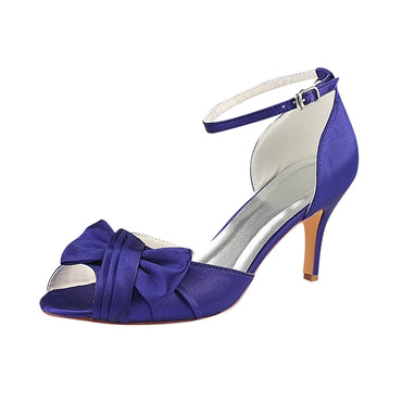 Purple Wedding Shoes, Peep Toe Evening Party Shoes, Charming Woman Shoes L-927