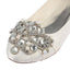 Ivory Flat Beading Wedding Shoes, Satin Wedding Party Shoes For Women L-930