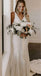 Elegant Lace Sheath V-neck Backless Wedding Dresses With Train, Bridal Gowns IN1812