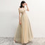 Charming Off the Shoulder A Line Tulle Long Prom Dresses With Beading ING70