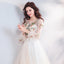 Pretty A Line Long Sleeves Tulle Appliques  Prom Dresses With Flowers ING69