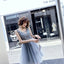 V Neck A Line Beaded Homecoming Dresses, Short Tulle Prom Dress INN59