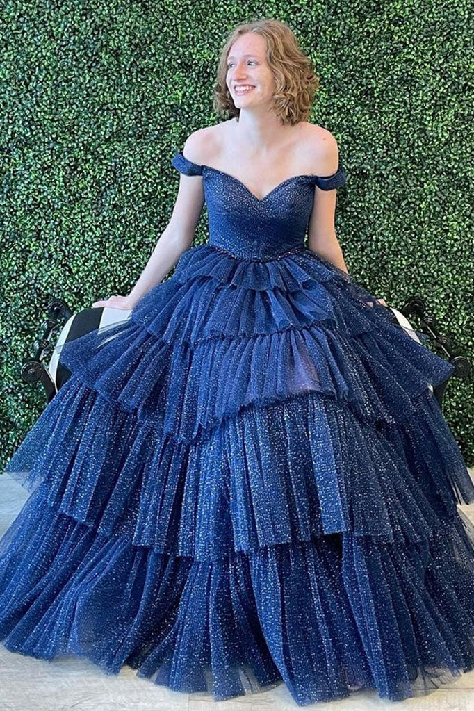 Off the Shoulder Hot Pink High Low Prom Dresses, Formal Evening Dresses IN1960