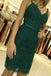 Dark Green Lace Short Prom Homecoming Dress, Formal Graduation Evening Dresses INHD15